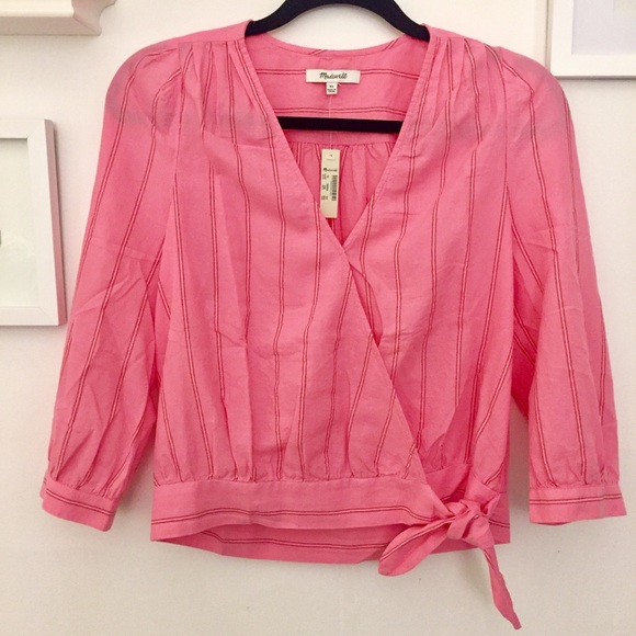 Madewell Wrap Top in Cecilia Stripe - Picture 2 of 4